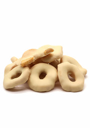 Apfelringe in weißer Schokolade