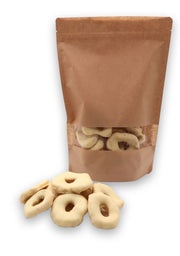 Apfelringe in weißer Schokolade